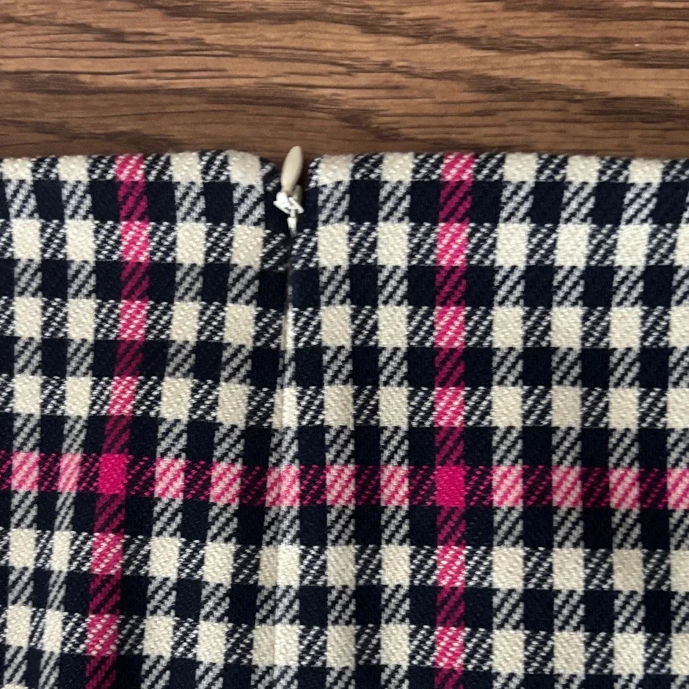 💕J.Crew Pink and Black Houndstooth Plaid Sleeveless Dress Pleated Skirt Academia